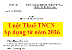 Thuế thu nhập cá nhân năm 2026
